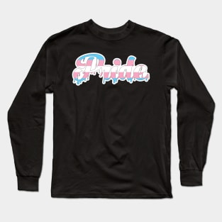 Transgender Pride Drip Long Sleeve T-Shirt